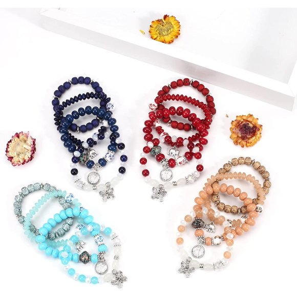 * New Bohemian Bracelets for Women Stretch Multilayer Colorful Beads Bra… main image 8